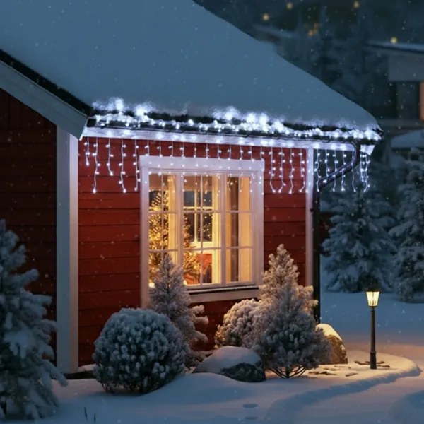 Brilagi - Ghirlandă LED de exterior pentru Crăciun, 400 LED, 8 funcții, 23 m, IP44, alb rece