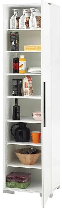 Dulap Multifunctional Adore Diamond, 8 rafturi, Usa reversibila, Alb 50 x 187 x 35 cm