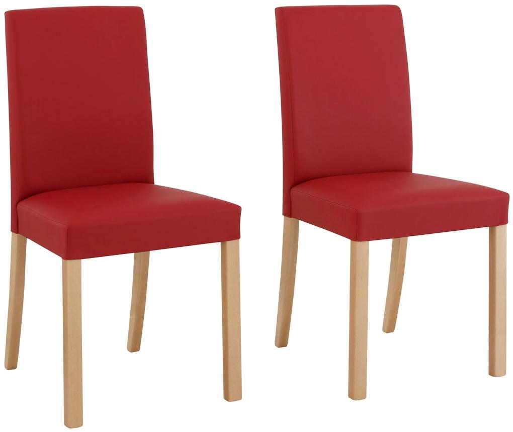 Set 2 scaune Nina rosii imitatie de piele 44/52,5/90 cm