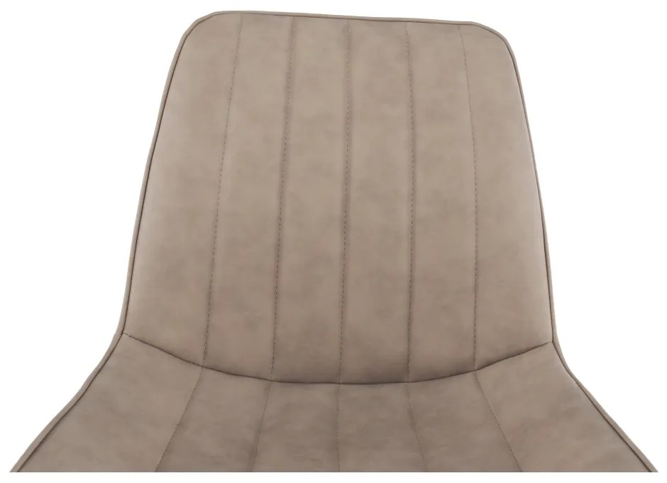 Scaun, piele ecologică gri maroniu taupe/negru, HAZAL