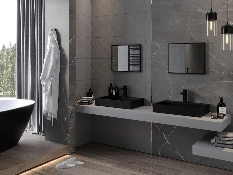 Mexen Loft oglindă de baie dreptunghiulară 50 x 40 cm, cadru negru - 9852-050-040-000-70