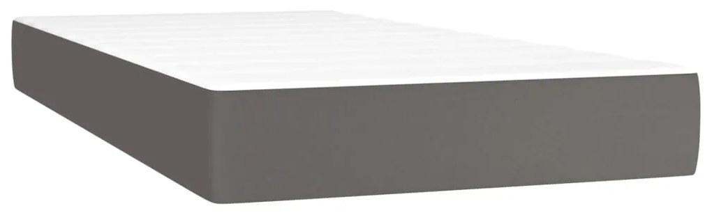 347746 vidaXL Saltea de pat cu arcuri, gri, 100x200x20 cm, piele ecologică