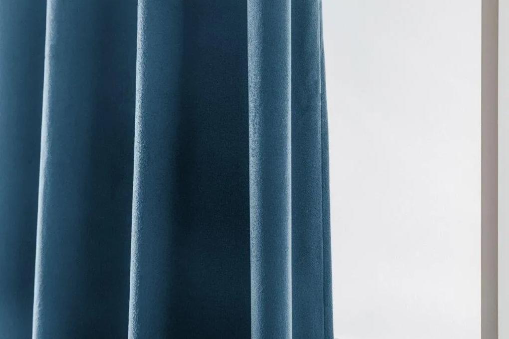 Draperie opaca Culoare albastru kerosen VELVET 135x250 cm Agățat: Rejansa