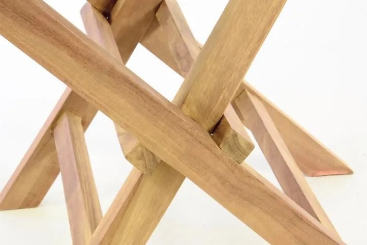 Scaun pliabil din tec DIVERO, 2 bucăți