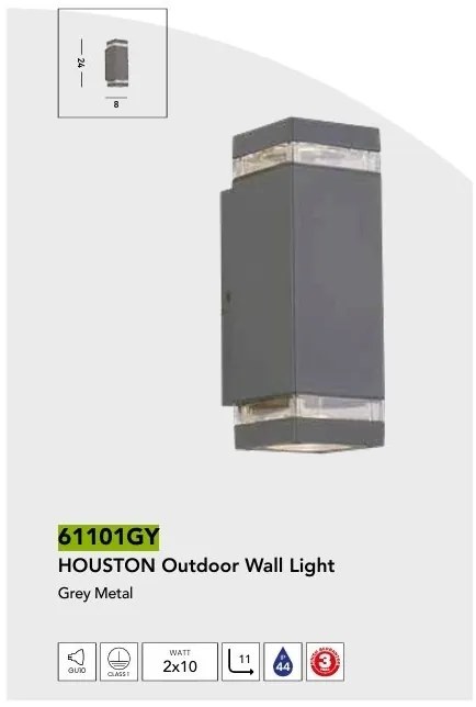 Aplica de perete lumina ambientala exterior Houston gri