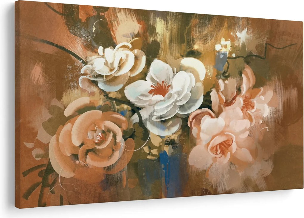 Tablou -Buchet de flori pictat (90x60 cm)