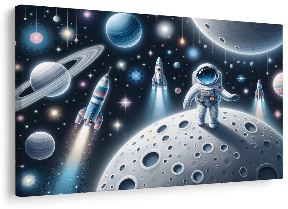 Tablou astronaut pentru copii pe Lună