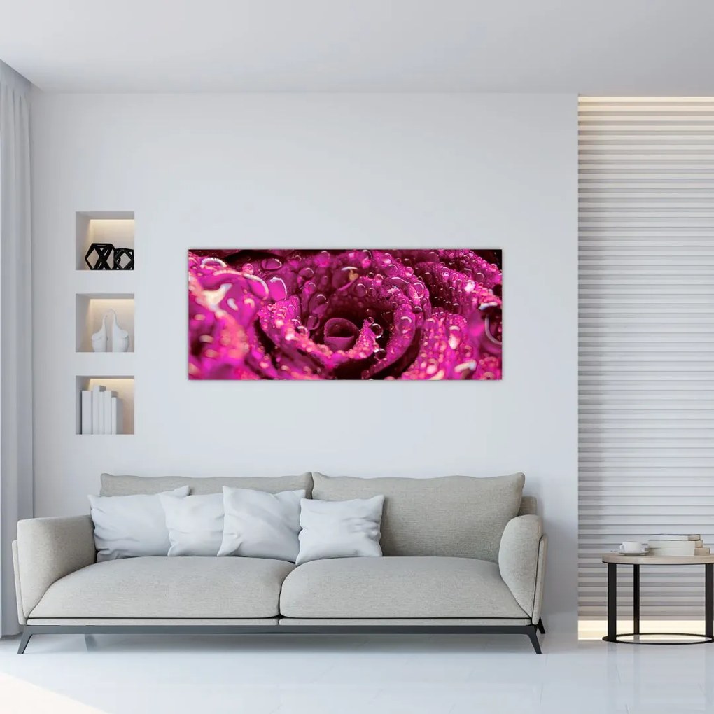 Tablou cu floarea trandafirului roz (120x50 cm), în 40 de alte dimensiuni noi