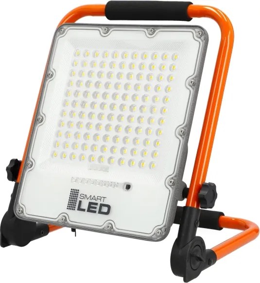 Proiector LED reîncărcabil cu stativ LED/100W/3,2V 5000K 5000 mAh IP65 portocaliu