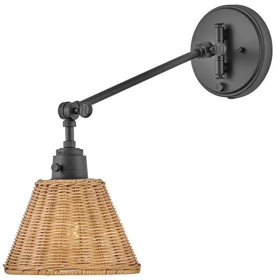 Hinkley HK-ARTI-1W-BK-NR - Aplică de perete cu spot ARTI 1xE27/60W/230V negru/maro