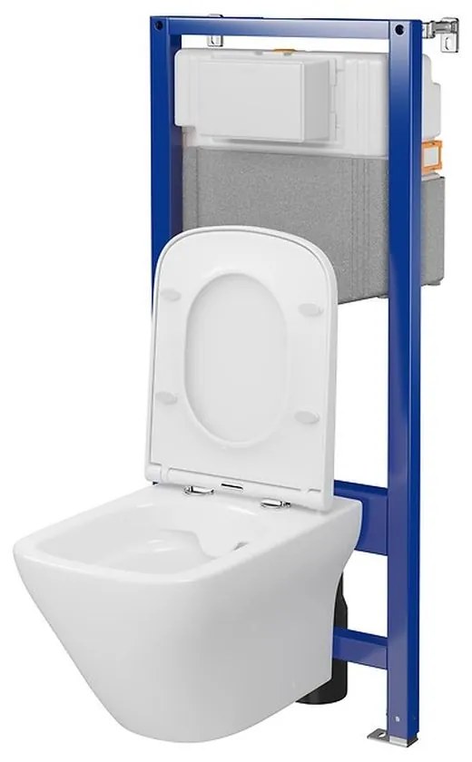 Set vas wc suspendat Larga CleanOn cu capac soft close si rezervor incastrat C22 Aqua 50