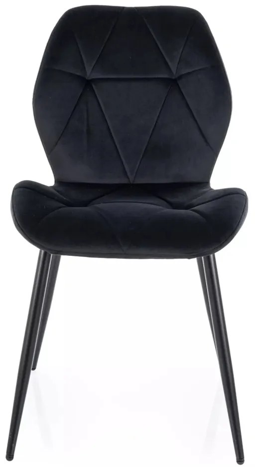 Scaun Rick velvet negru/negru Blu19