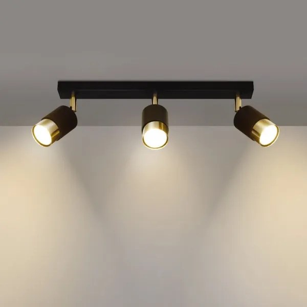 Spot NERO 3xGU10/40W/230V negru/auriu Sollux SL.1071