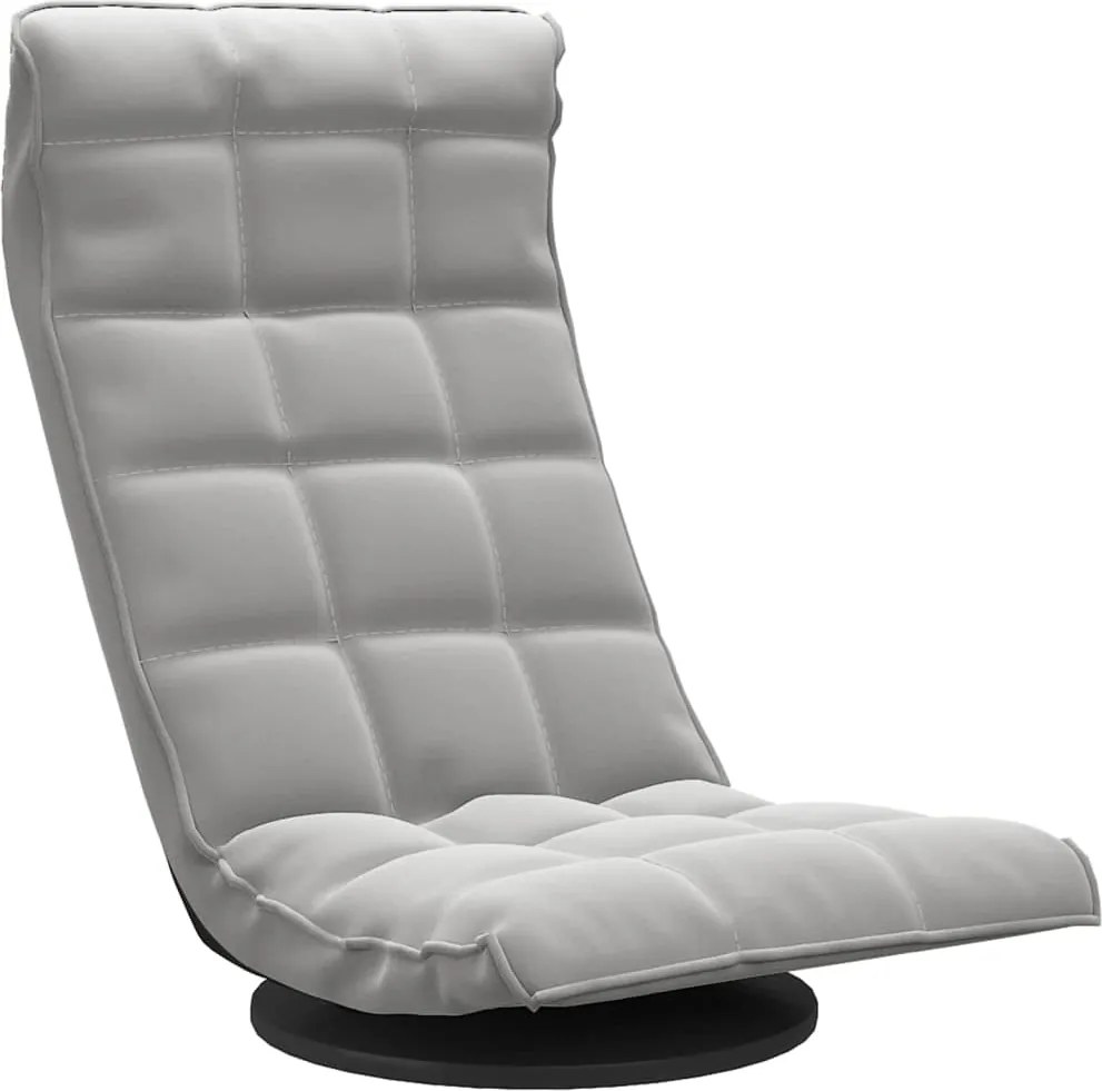 vidaXL Scaun de podea pivotant, gri deschis, catifea