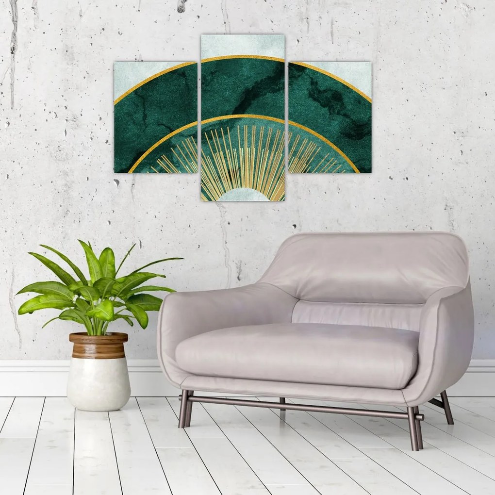 Tablou - Forme cu texturi aurii (90x60 cm)