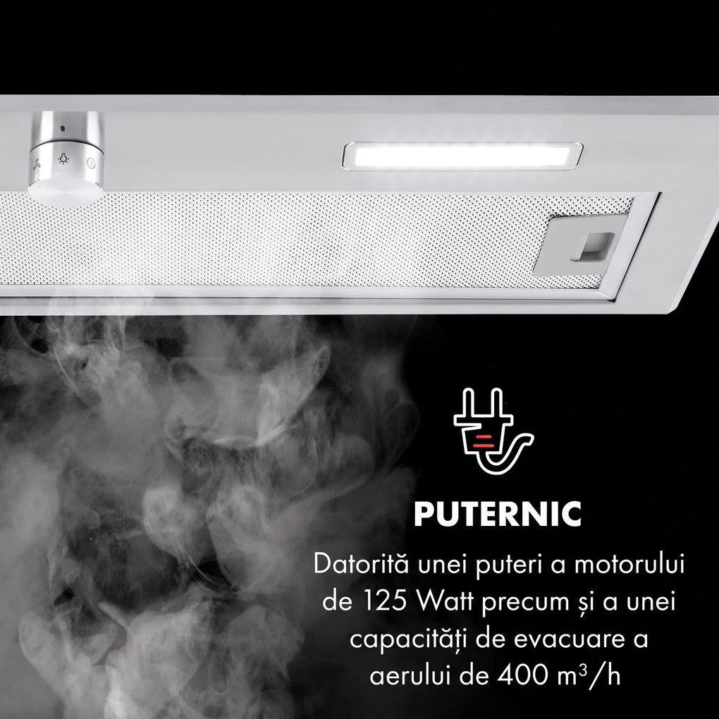 Klarstein Simplica, hotă, încorporat, 70 cm, extracție aerului: 440 m³ / h, LED, oțel inoxidabil