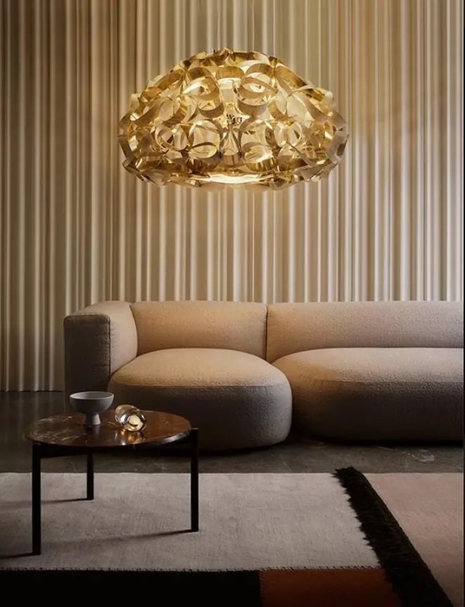 Lustra suspendata design Art Deco realizata manual Quantica 120cm