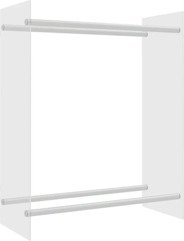 vidaXL Rastel lemne de foc transparent 80x35x100 cm sticlă securizată