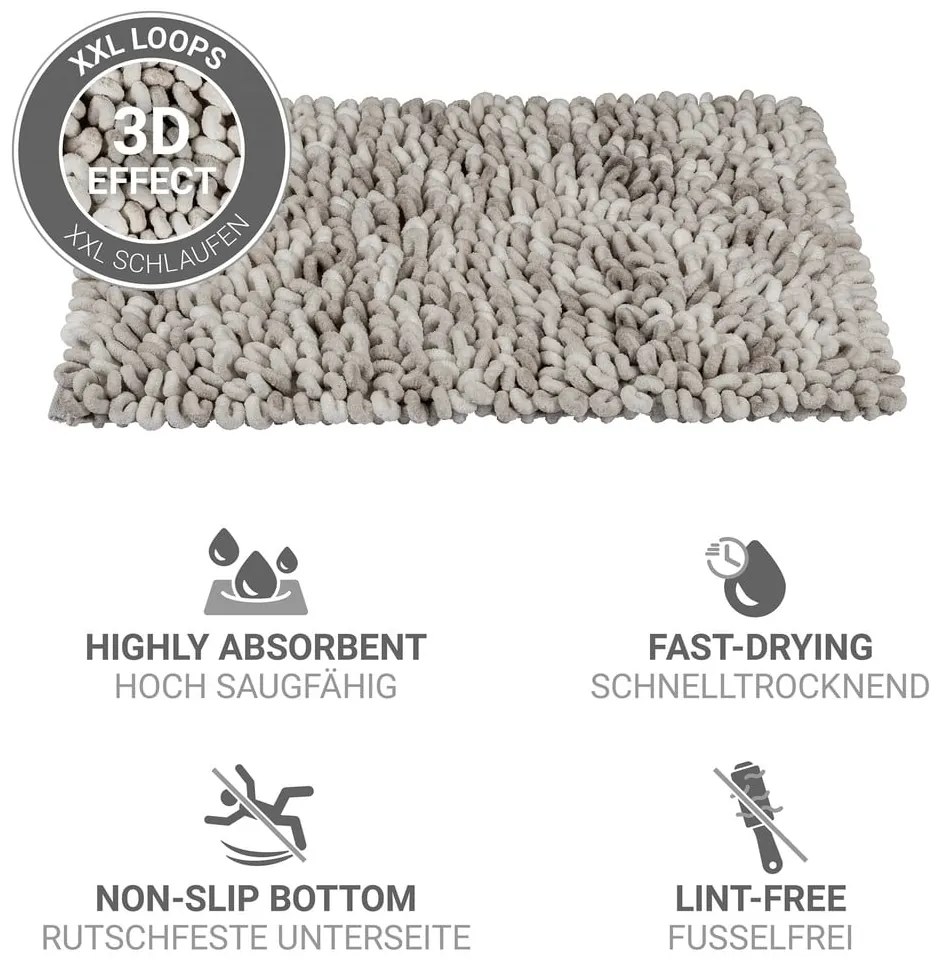 Covoraș de baie grej din material textil 60x90 cm Lerici – Wenko