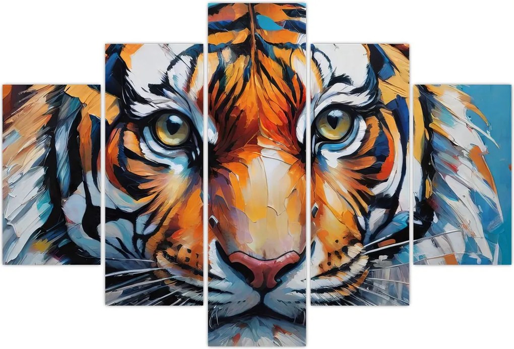 Tablou - Vedere a unui tigru, pictură (150x105 cm)