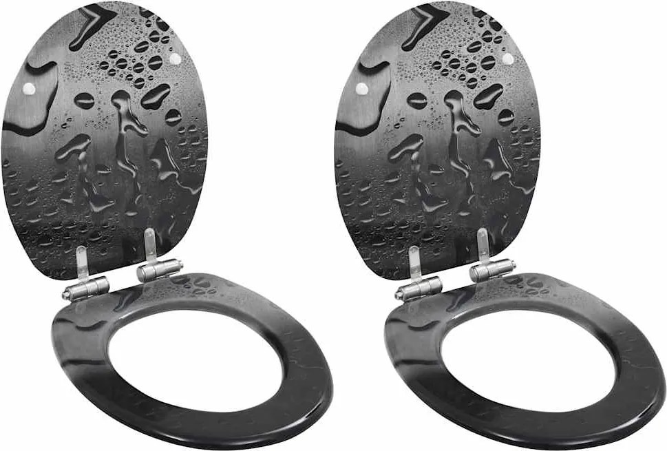 vidaXL Capace WC închidere silențioasă 2 buc. MDF design picătură apă