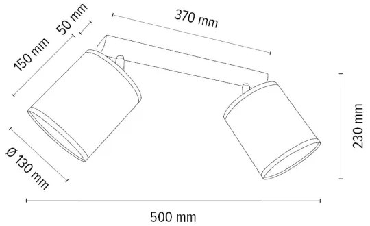 Spot-Light 2027400811553 - Lampă spot BENITA 2xE27/25W/230V stejar