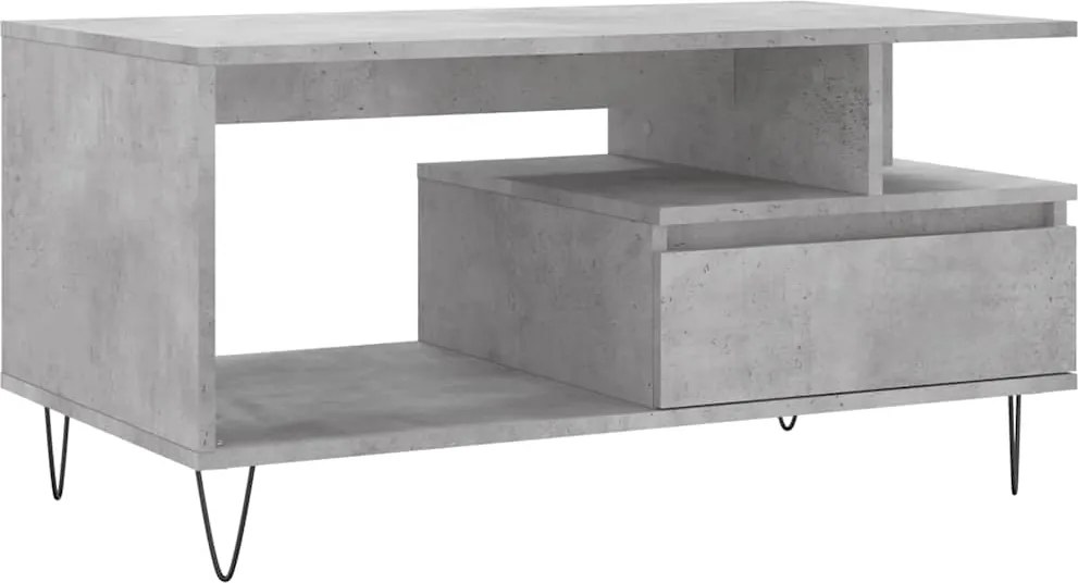 vidaXL Măsuță de cafea, gri beton, 90x49x45 cm, lemn prelucrat