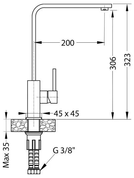 Baterie de chiuvetă ALVEUS 1136743 AFRA 32,3 cm bej