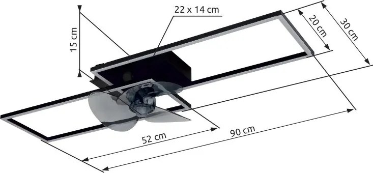 Lustra LED ventilator cu telecomanda TATJANA