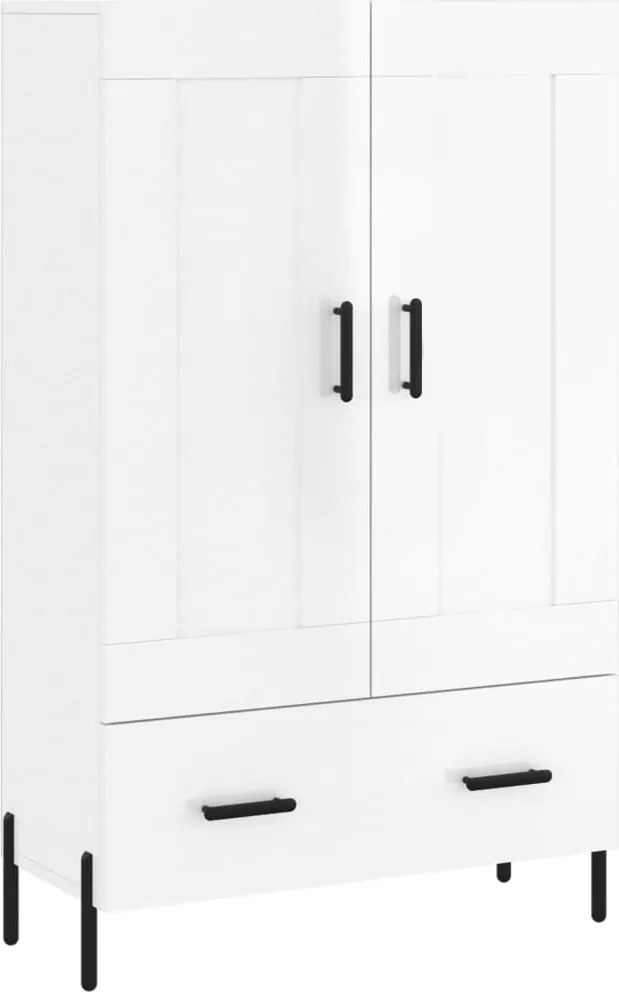 vidaXL Dulap înalt, alb extralucios, 69,5x31x115 cm, lemn prelucrat