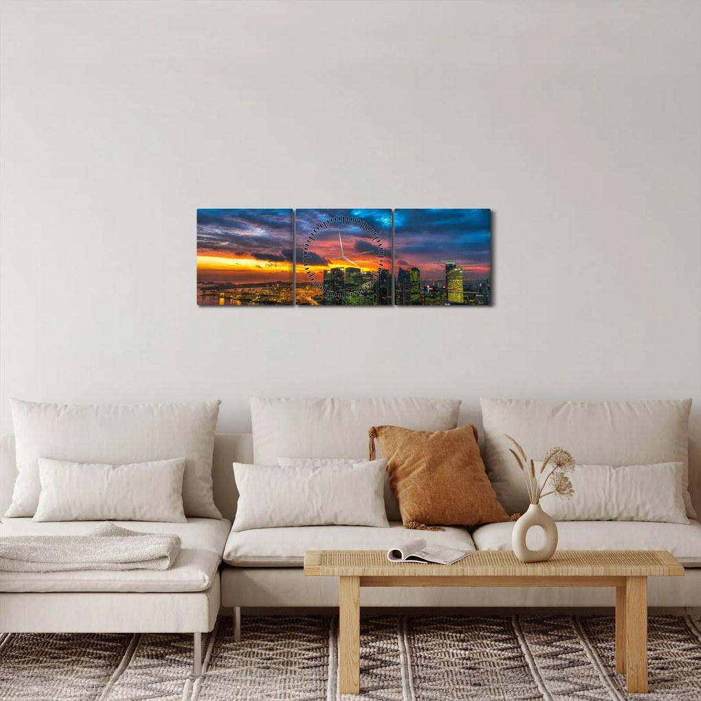Tablou - Urban (cu ceas) (90x30 cm)