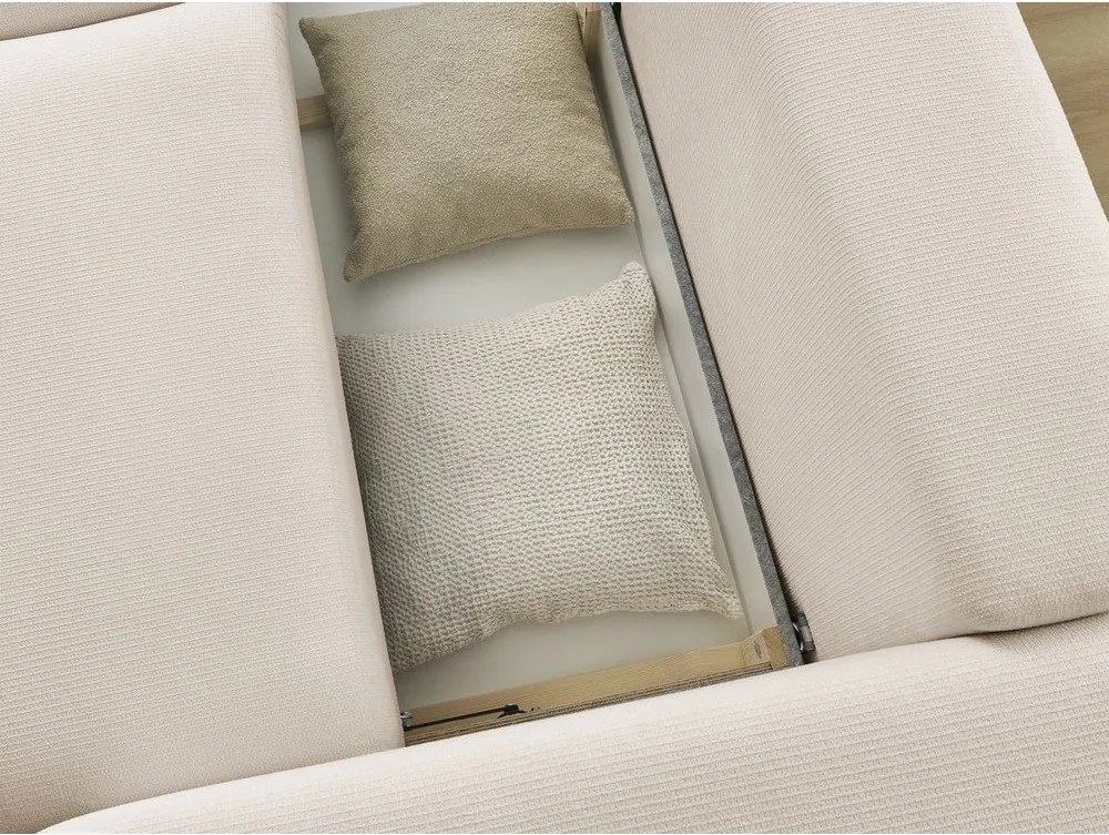 Canapea bej extensibilă/cu spațiu de depozitare 265 cm Ezechiel – Bobochic Paris