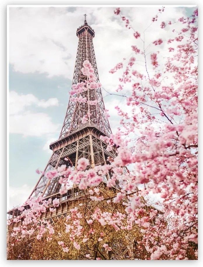 Tablou imprimat pe pânză Styler Romantic Eiffel, 100 x 75 cm