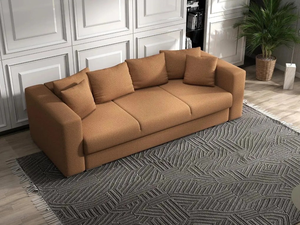Canapea extensibilă dumonde cu ladă de depozitare si sezut confortabil din spuma high-density, Gloria Enjoy Mango 240x100 cm