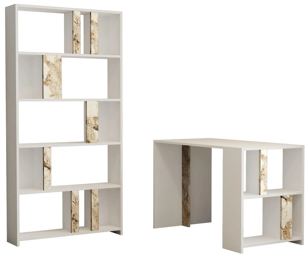 Masă PC cu raft Limba (Alb). 1088391