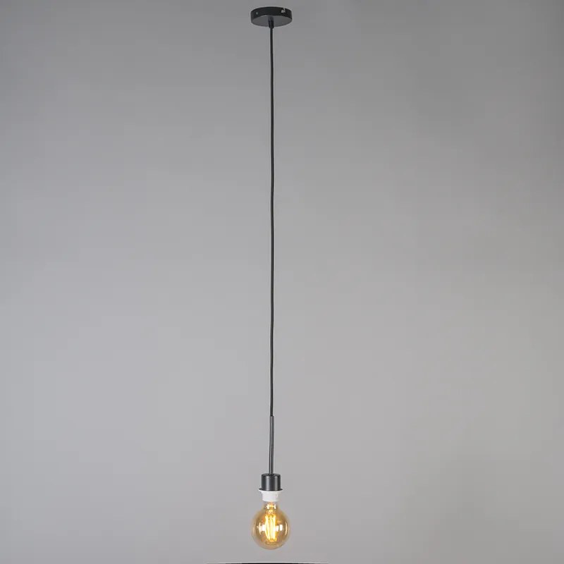 Lampă modernă cu pandantiv neagră cu abajur 45 cm taupe - Combi 1