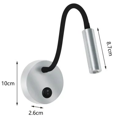 Lampă LED flexibilă de perete Brilagi MAYA LED/3W/230V 4000K argintiu