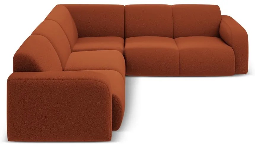 Colțar maro cu tapițerie din țesătură bouclé (cu colț variabil/în formă de ”L”) Molino – Micadoni Home