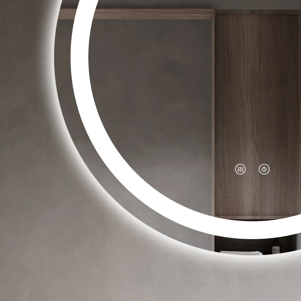 Oglinda Led Rotunda, 70cm, Functie Dezaburire, EsnJ05