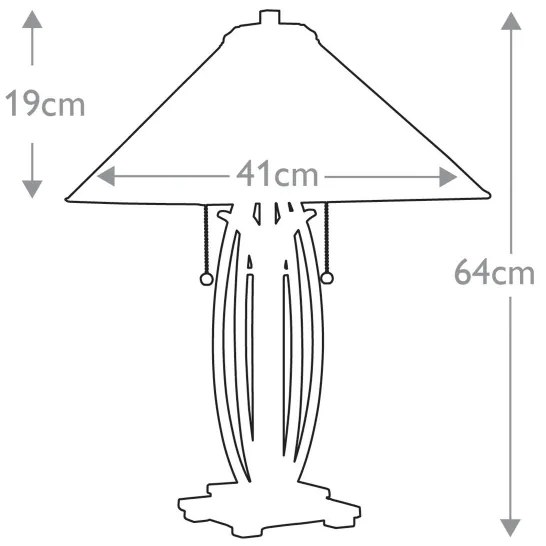 Elstead QZ-ASHEVILLE-TL - Lampă de masă Tiffany ASHEVILLE 2xE27/60W/230V