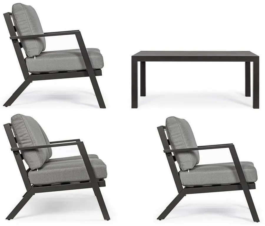 Set mobilier de grădină gri din aluminiu pentru 4 persoane Harley – Bizzotto
