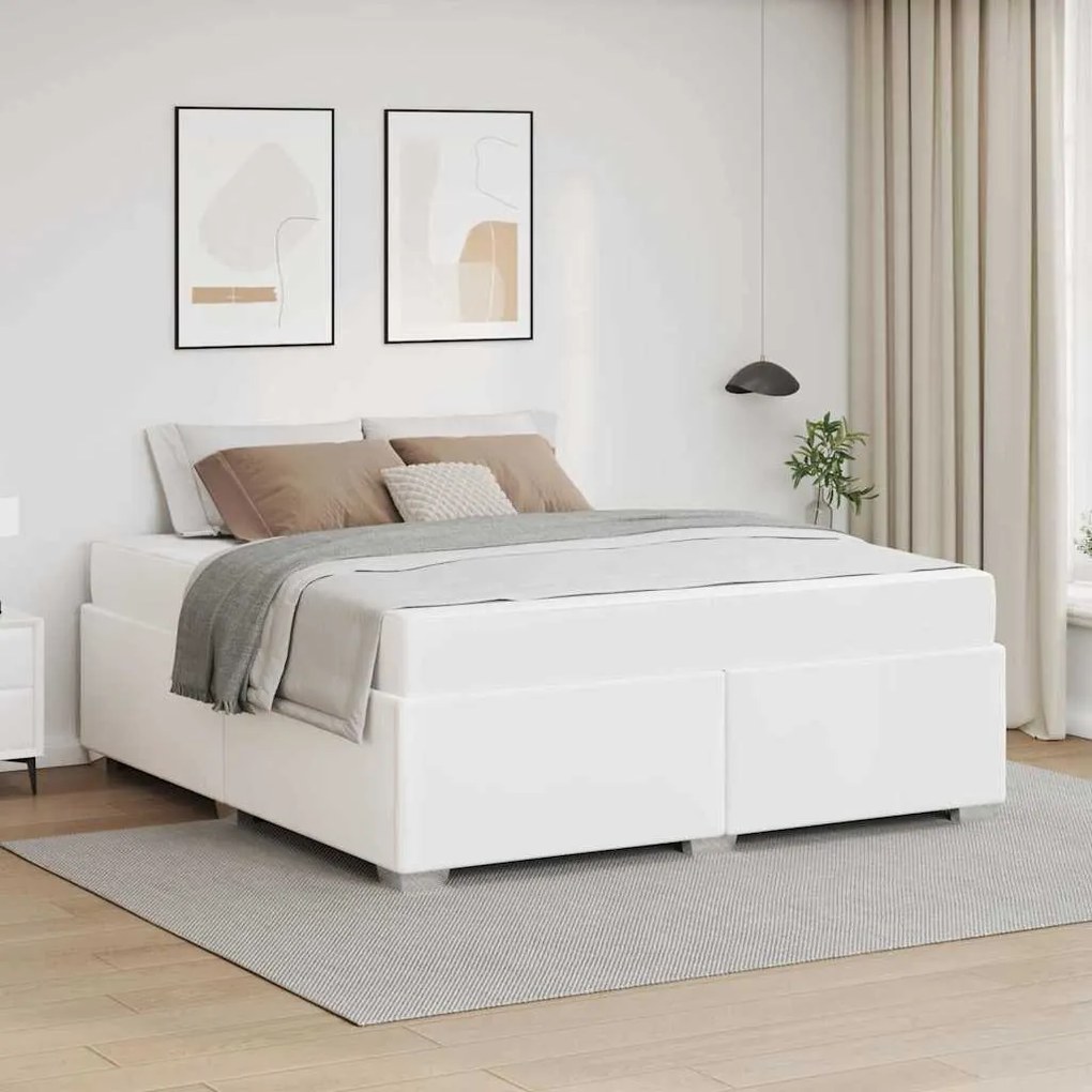 vidaXL Cadru de pat Alb 180 x 200 cm Piele artificială