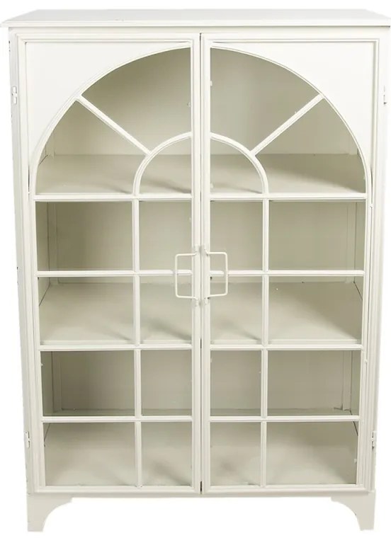 Vitrina alba, din metal, aspect vintage, Arcade