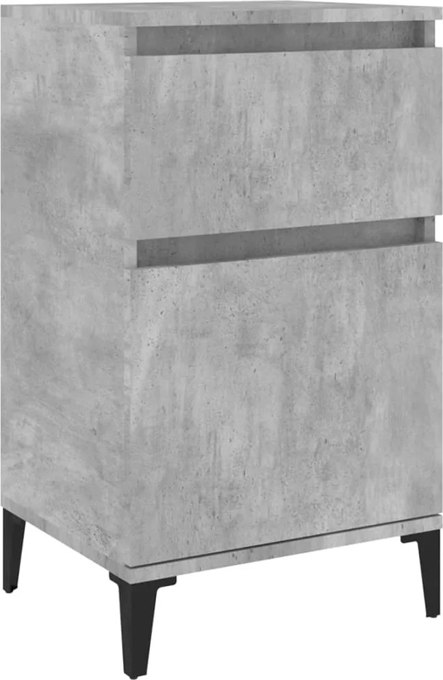vidaXL Noptieră, gri beton, 40x35x70 cm