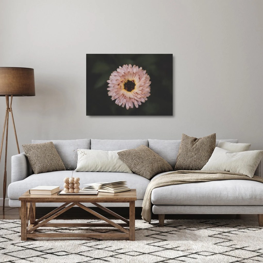 Tablou pe sticlă cu floare portocalie (70x50 cm)