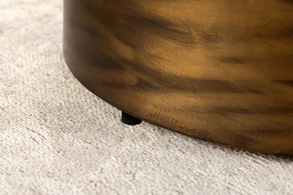 Masuta de cafea rotunda, Mozaic incrustat, Alb-Negru, HARMONY NATURE 60cm