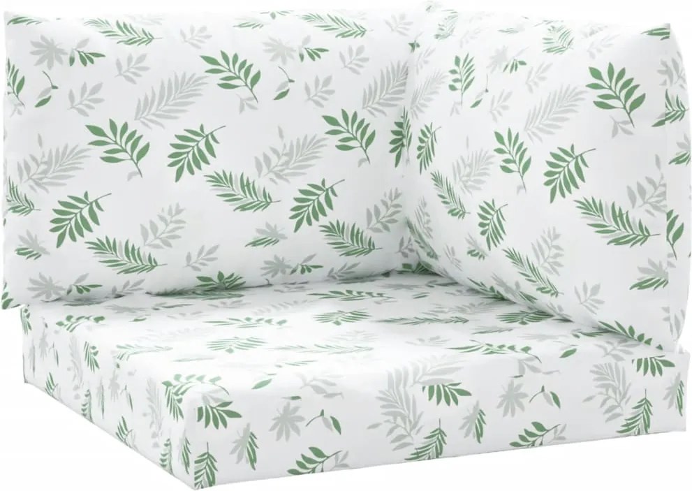 vidaXL Perne pentru paleți, 3 buc., model de frunze, țesătură oxford