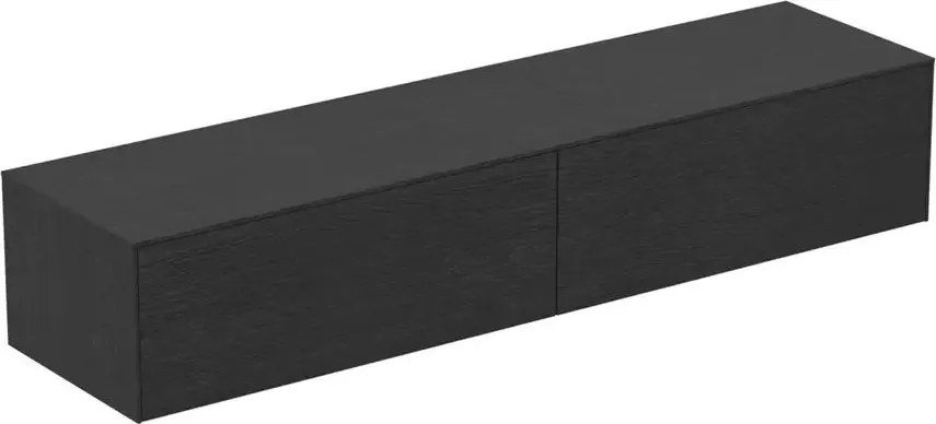 Dulap baza suspendat Ideal Standard Atelier Conca finisaj stejar inchis 2 sertare cu blat 200 cm