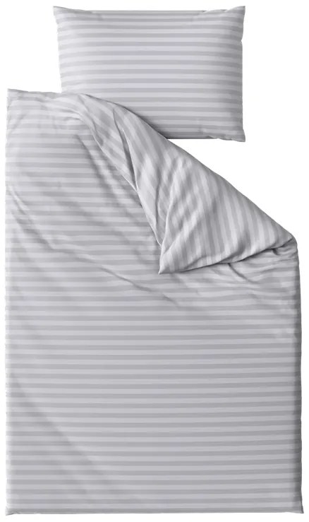 Lenjerie de pat hoteliera din microfibra JASMINE gri deschis - dunga 2 cm, buzunar hotelier Dimensiune lenjerie de pat: 70 x 90 cm | 140 x 200 cm