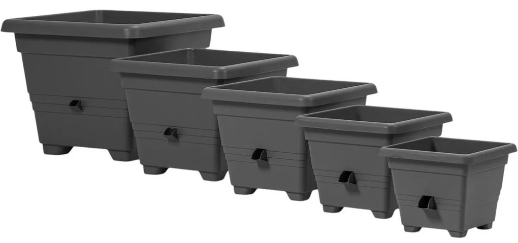Ghiveci cu auto-irigare Plastia Bergamot gri,30 x 30 cm, 30 x 30 cm